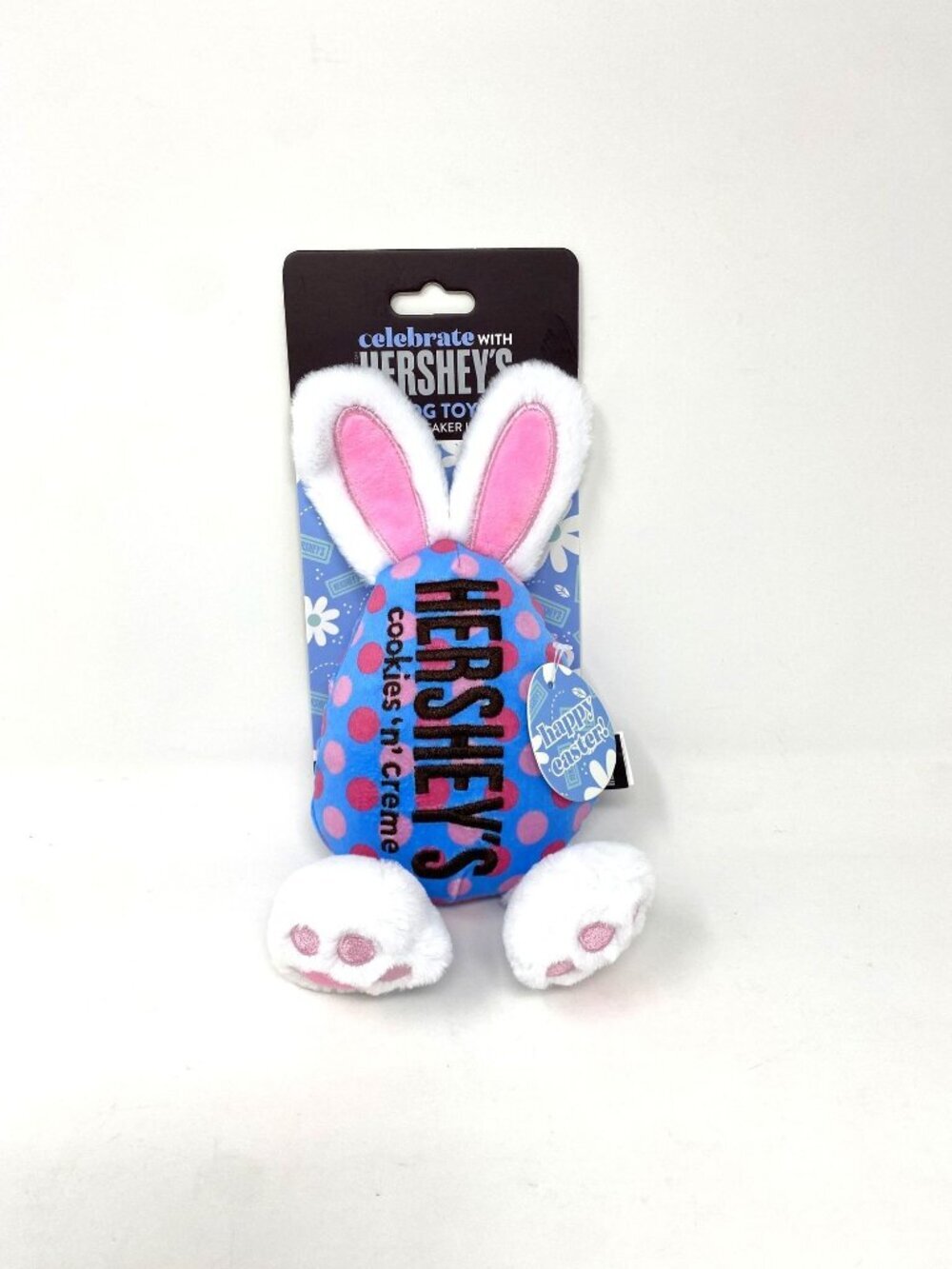 HERSHEY'S Easter Egg Bunny Plush Dog Toy Holiday Squeaker Playtime Gift